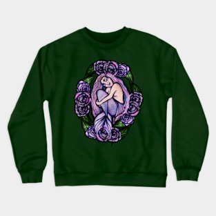 Purple Floral Mermaid Cuddles Crewneck Sweatshirt